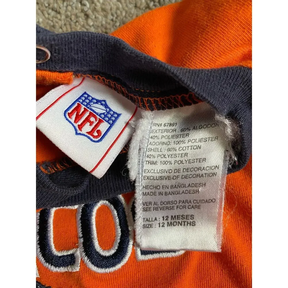 Denver Broncos Orange NFL 12m Long Sleeved Bodysuit